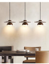 yellow travertine walnut glass dome pendant light