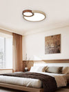 yellow travertine walnut led flush mount ceiling light 2