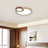 yellow travertine walnut led flush mount ceiling light 2