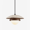 yellow travertine walnut pendant light 3
