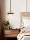 yellow travertine walnut pendant light 3