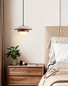 yellow travertine walnut pendant light 3