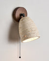 yellow travertine walnut pivoting wall sconce