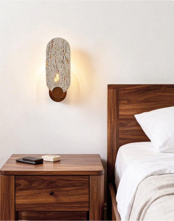 yellow travertine walnut wall sconce 10