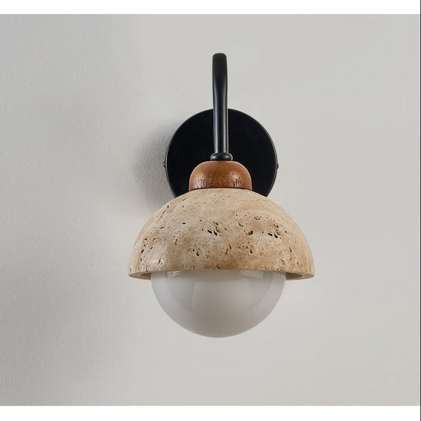yellow travertine walnut wall sconce 3