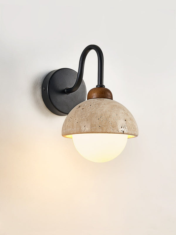 yellow travertine walnut wall sconce 3