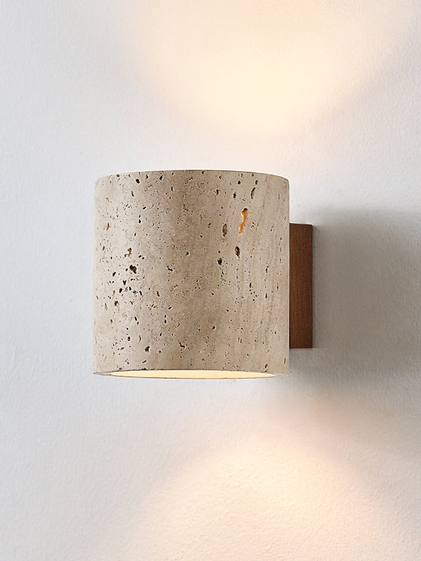 yellow travertine walnut wall sconce 4