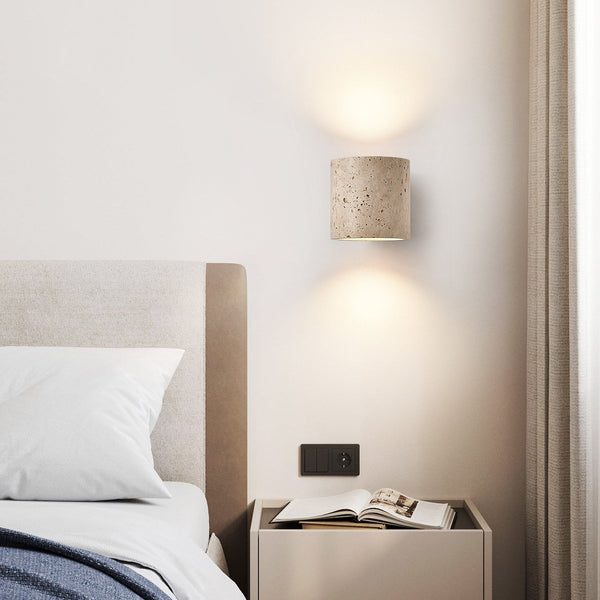 yellow travertine walnut wall sconce 4