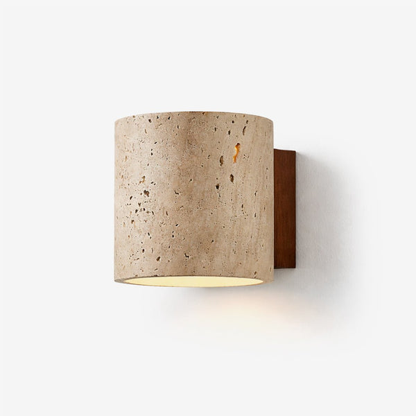 yellow travertine walnut wall sconce 4