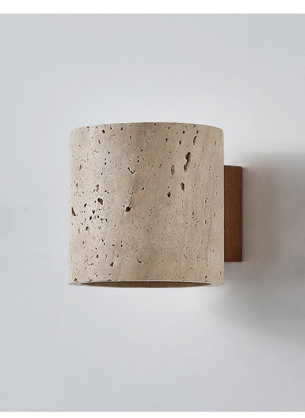 yellow travertine walnut wall sconce 4