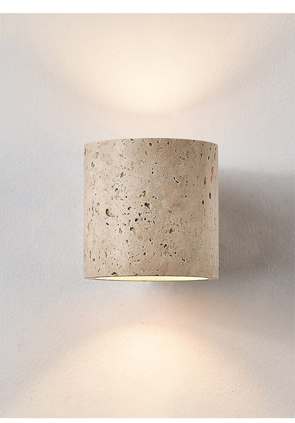 yellow travertine walnut wall sconce 4