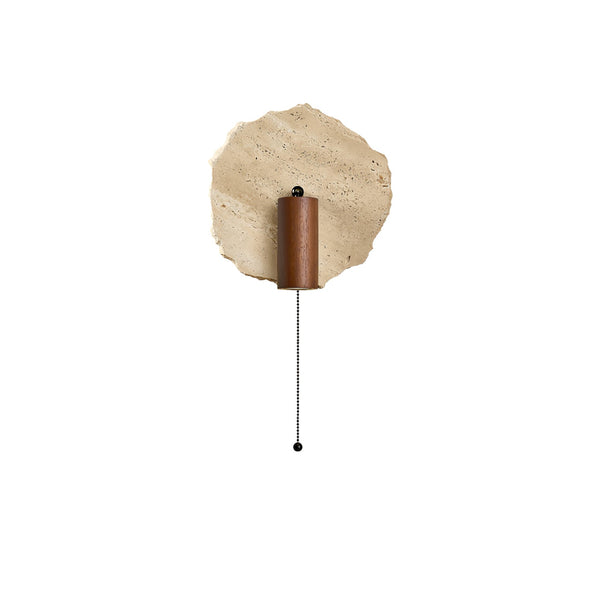 yellow travertine walnut wall sconce 6