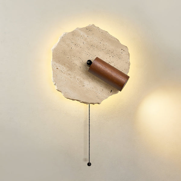 yellow travertine walnut wall sconce 6