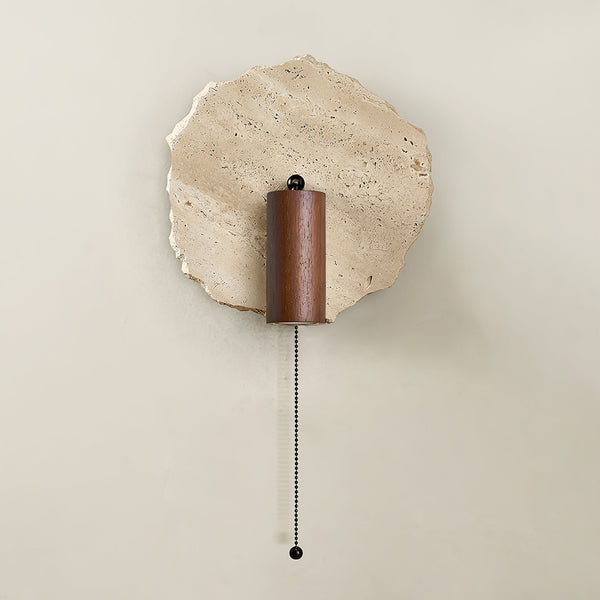 yellow travertine walnut wall sconce 6