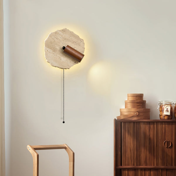 yellow travertine walnut wall sconce 6