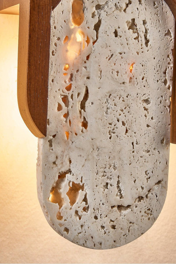 yellow travertine walnut wall sconce 8
