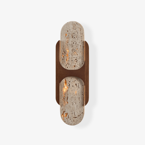 yellow travertine walnut wall sconce 8
