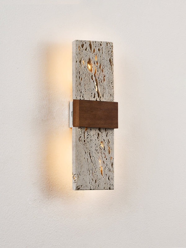 yellow travertine walnut wall sconce 9