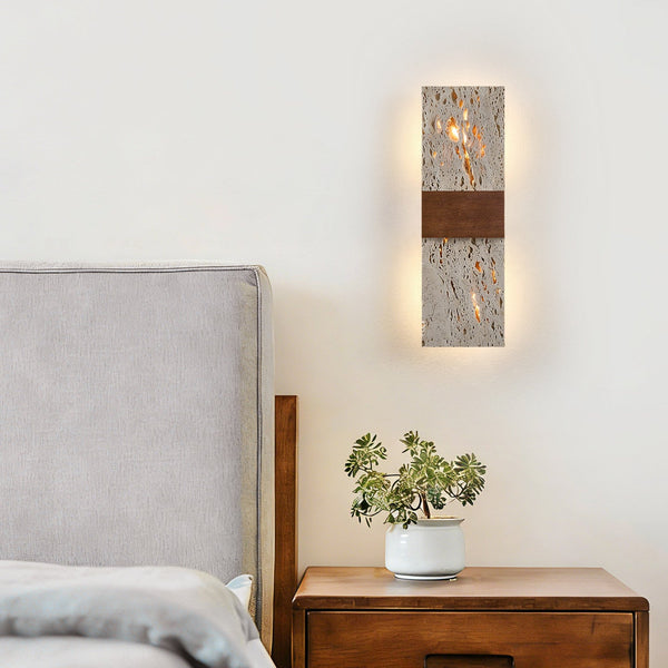 yellow travertine walnut wall sconce 9