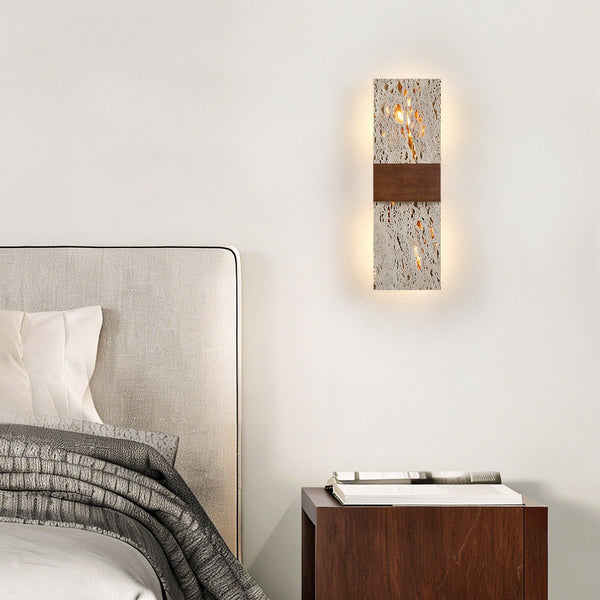 yellow travertine walnut wall sconce 9