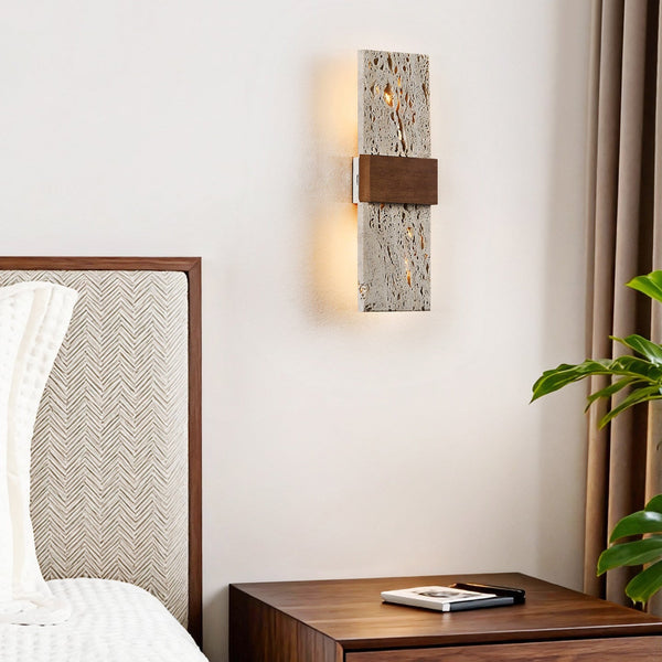 yellow travertine walnut wall sconce 9