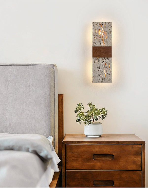 yellow travertine walnut wall sconce 9