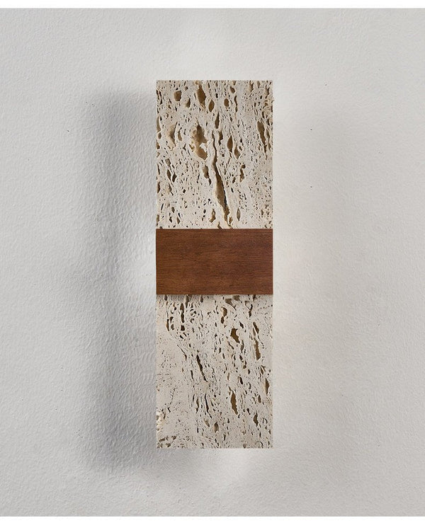 yellow travertine walnut wall sconce 9