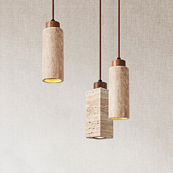 yellow travertine wood chandelier