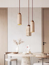 yellow travertine wood chandelier
