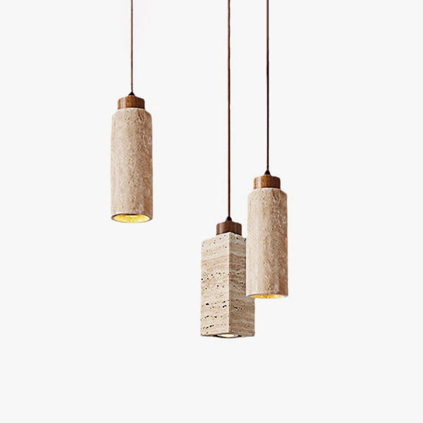 yellow travertine wood chandelier