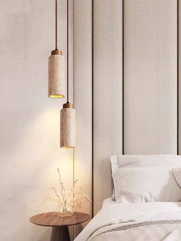 yellow travertine wood chandelier