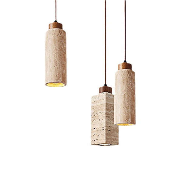 yellow travertine wood chandelier