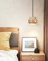 yellow travertine wood cylinder pendant light 2
