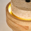 yellow travertine wood cylinder pendant light 2