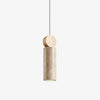 yellow travertine wood cylinder pendant light
