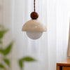 yellow travertine wood hemispherical small chandelier bedroom