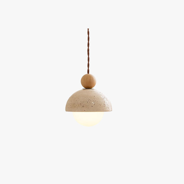 yellow travertine wood hemispherical small chandelier bedroom