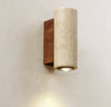 yellow travertine wood wall sconce 3