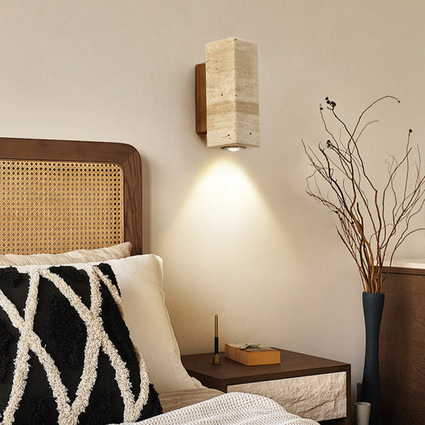 yellow travertine wood wall sconce 3