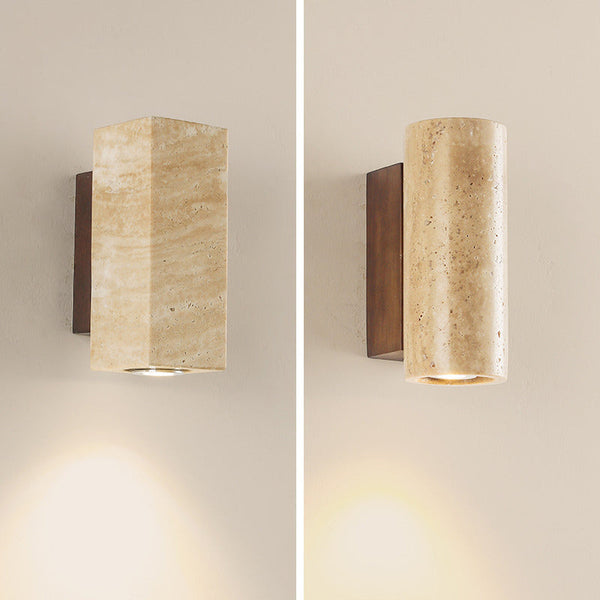 yellow travertine wood wall sconce 3