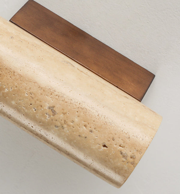 yellow travertine wood wall sconce 3