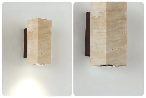 yellow travertine wood wall sconce 3