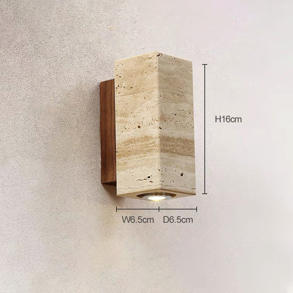 yellow travertine wood wall sconce 3