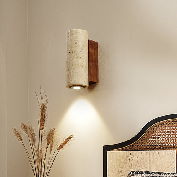 yellow travertine wood wall sconce 3