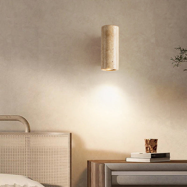 yellow travertine wood wall sconce 3