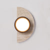 yellow travertine wood wall sconce