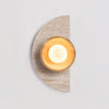 yellow travertine wood wall sconce