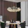 Sea Inspired Elegant Wave Round Acrylic Chandelier With Gold Finish 33Inch Wide Led Ceiling Light